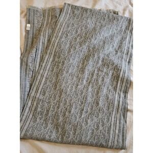 Christian Dior Scarf Stole Shawl Monogram Dior 35% Silk 65% Cashmere Gray
